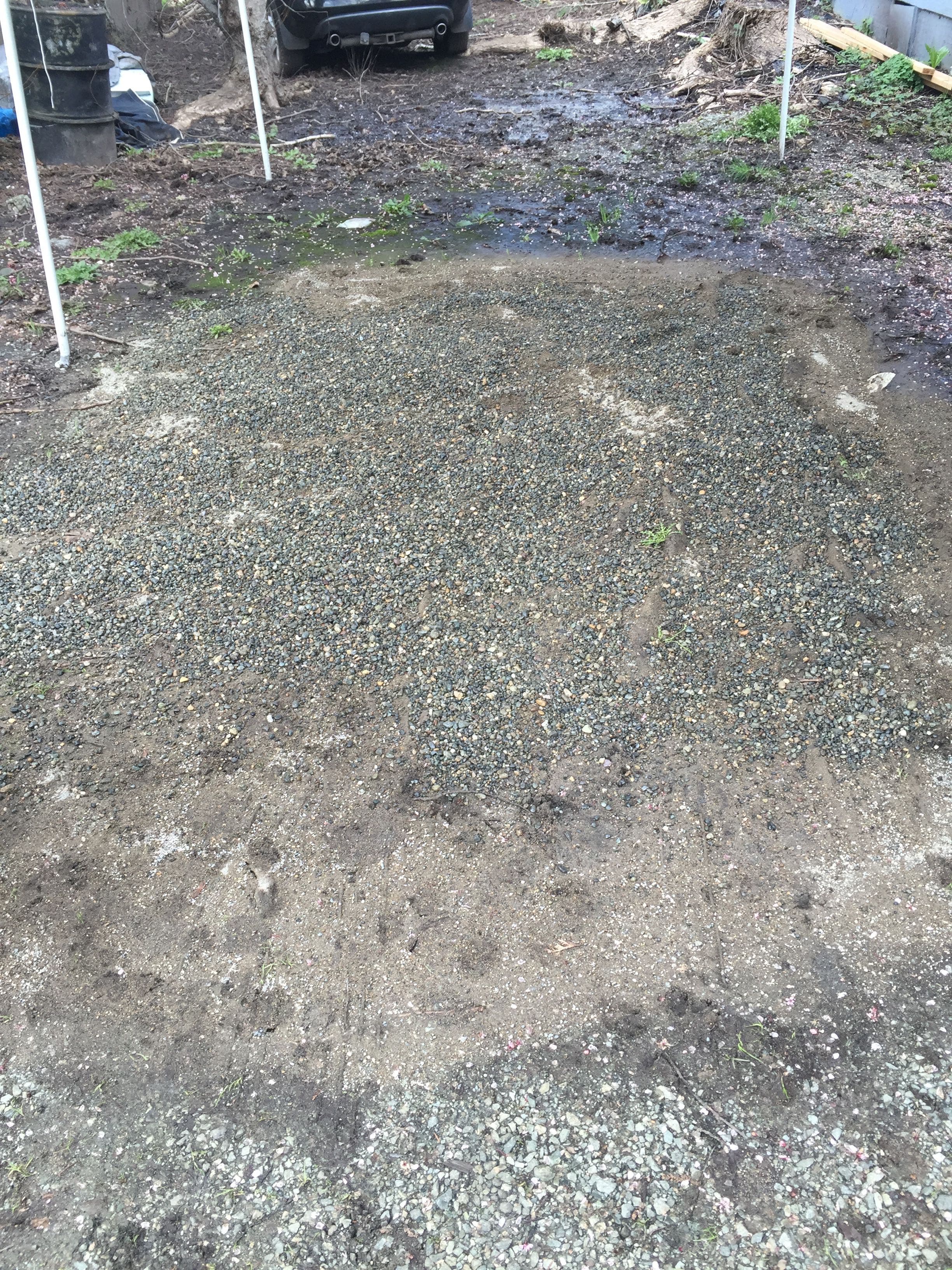 Filling in the driveway