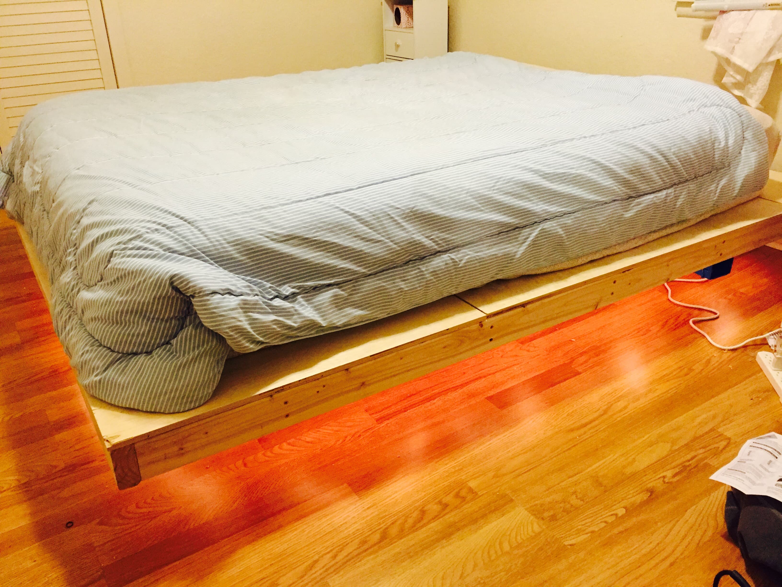Homemade floating bed