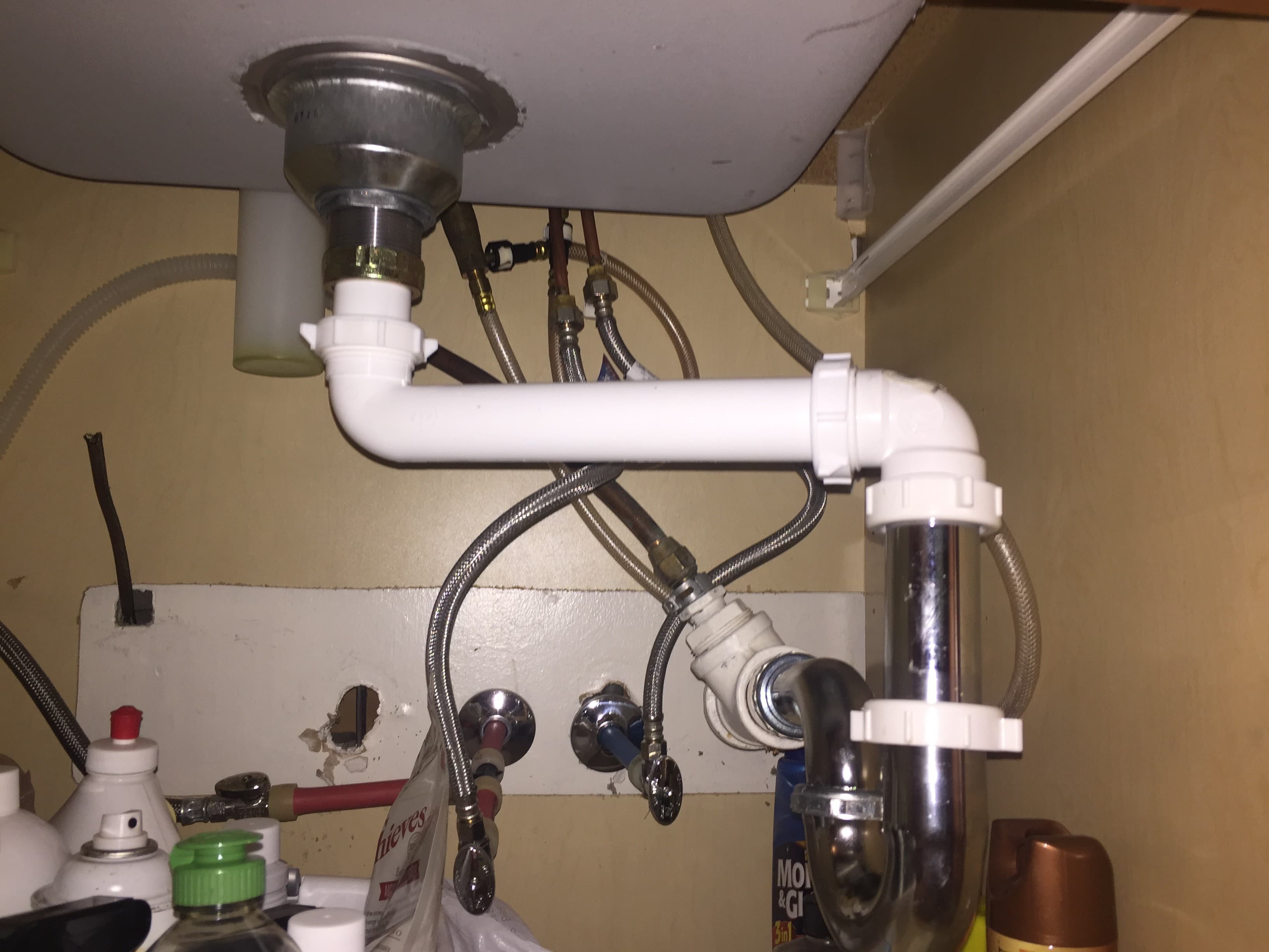 Kitchen sink plumbing update