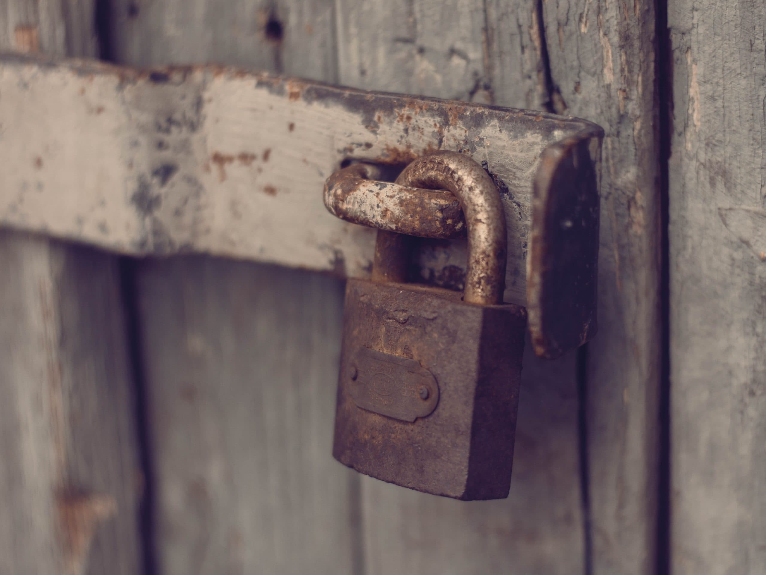 Lock attached to door